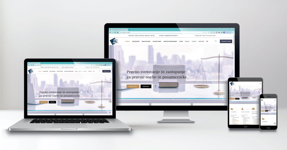 Odvetnik Mele - spletna stran prilagojena za pametne naprave