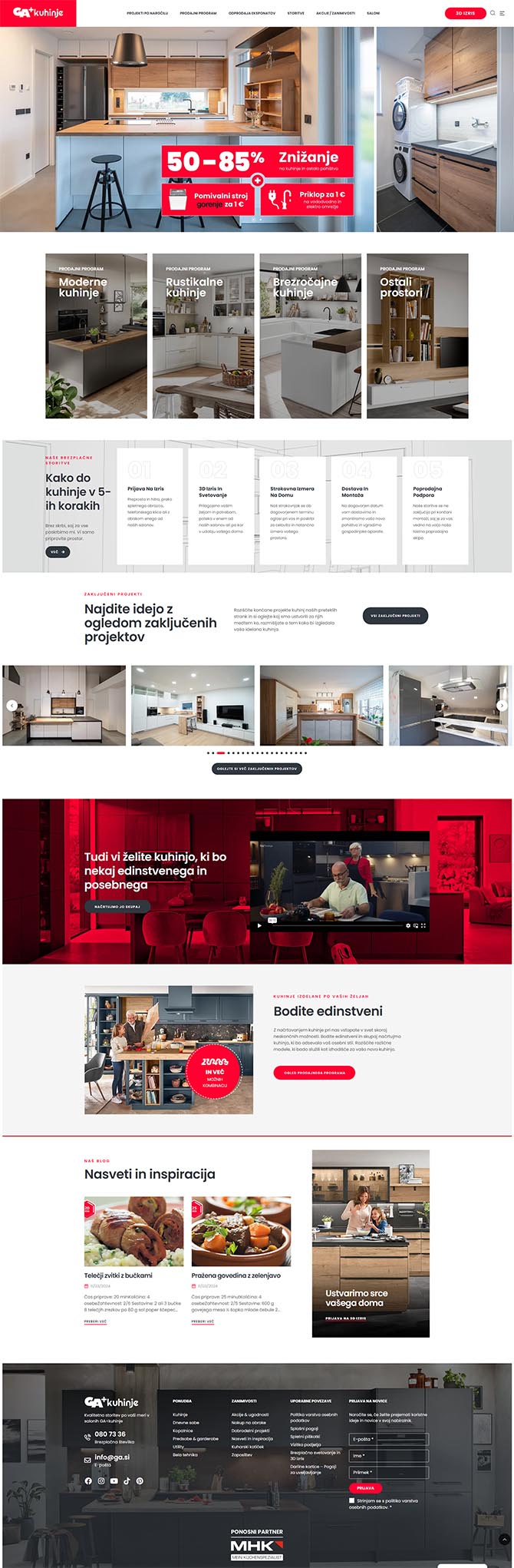 GA+kuhinje spletna stran